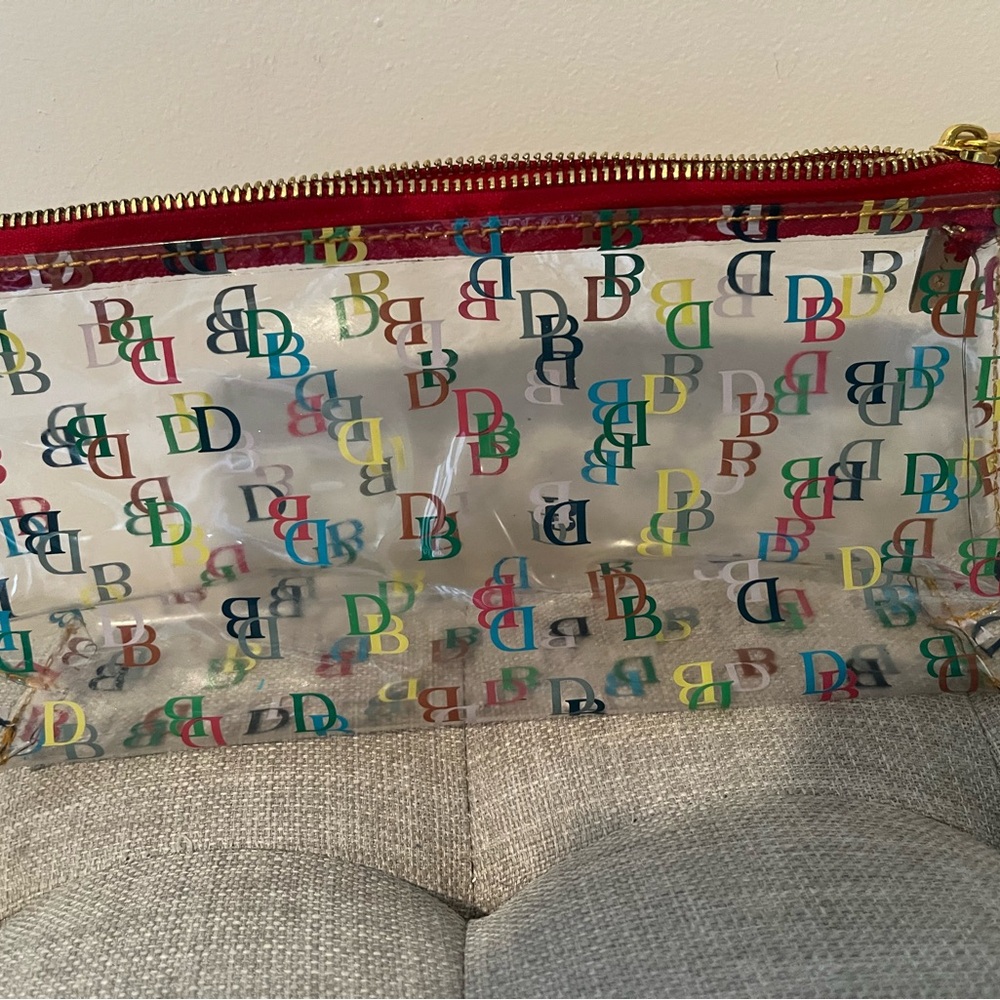 Dooney & Bourke Clear Pouch with Multicolor Logo